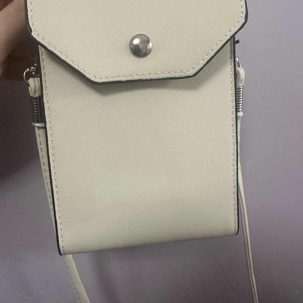 Gallery White Crossbody Bag with Silver Accents